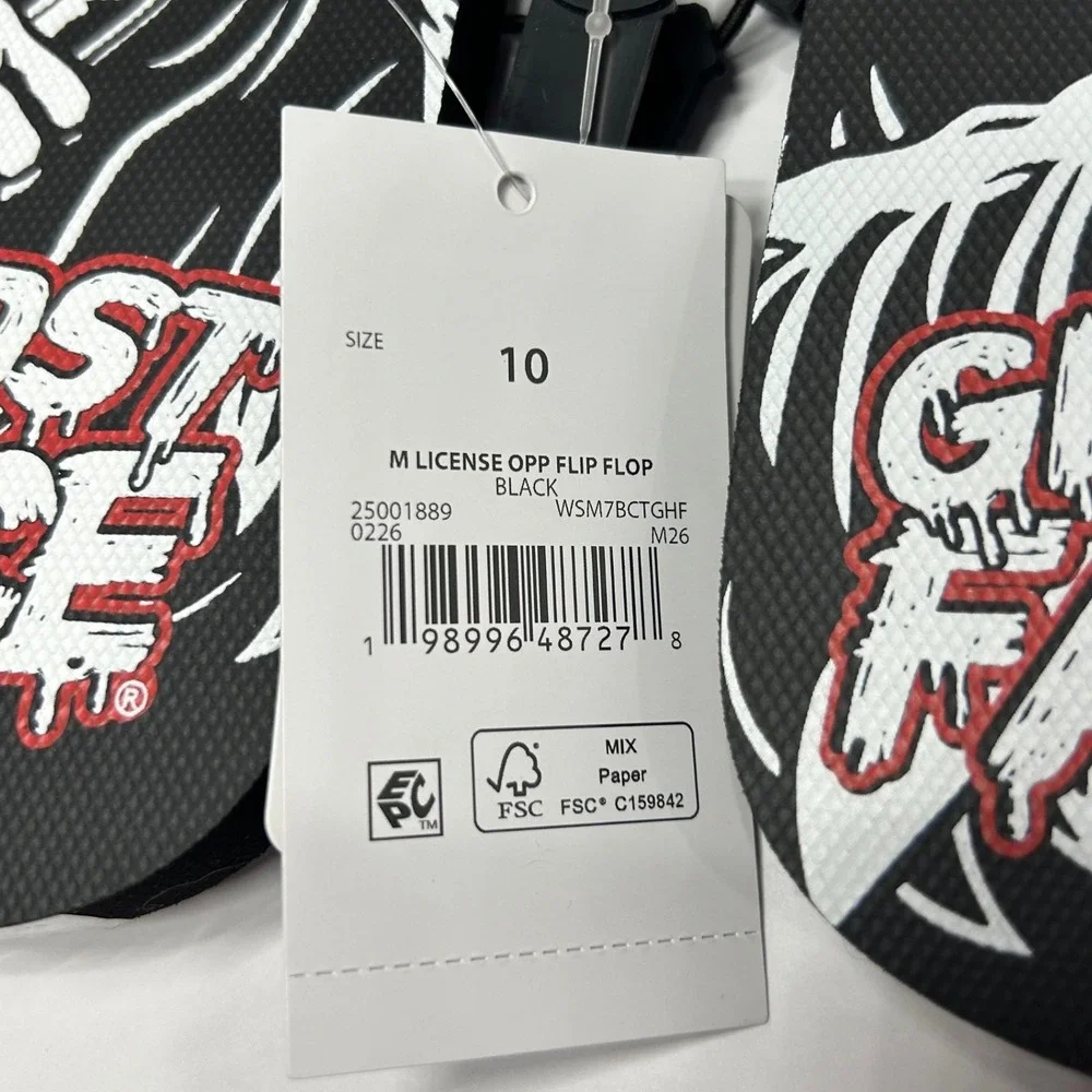 Ghost Face Scream Horror Movie Flip Flops Mens Size 9/10 Black Red New